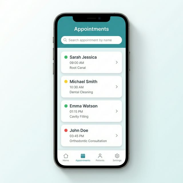 Patient Appointments List - Acuryx Scheduling